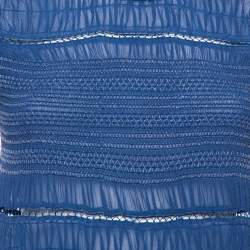 Pre Owned Isabel Marant Blue Silk Ruched Smock Detail Short Dress M  