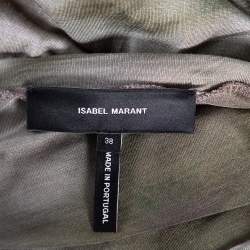 Pre Owned Isabel Marant Green Tiedye Silk Long Sleeve Courtney Short Dress M