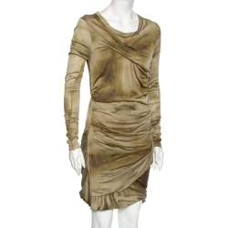 Pre Owned Isabel Marant Green Tiedye Silk Long Sleeve Courtney Short Dress M