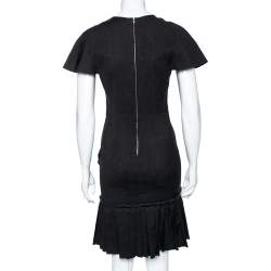 Pre Owned Isabel Marant Black Linen Pleated Overlay Detailed Dress S