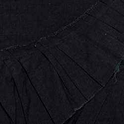 Pre Owned Isabel Marant Black Linen Pleated Overlay Detailed Dress S