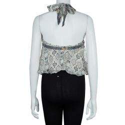 Isabel Marant Floral Print Silk Tie-up Halter Top S