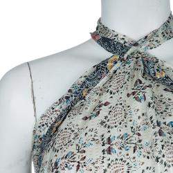Isabel Marant Floral Print Silk Tie-up Halter Top S