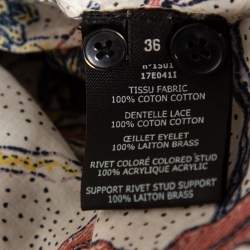 Isabel Marant Multicolored Printed Cotton Ruffle Trimmed Blouse S