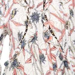 Isabel Marant Multicolored Printed Cotton Ruffle Trimmed Blouse S