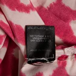 Isabel Marant Fuchsia Printed Crepe De Chine Draped Claire Blouse M