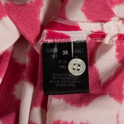 Isabel Marant Fuchsia Printed Crepe De Chine Draped Claire Blouse M