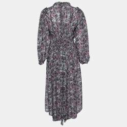 Isabel Marant Multicolor Paisley Print Silk Ruffle Trim Norja Dress S