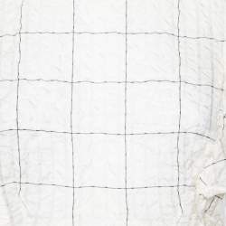 Pre Owned Isabel Marant Cream Cupro Ruffled Checked Seersucker Blouse M