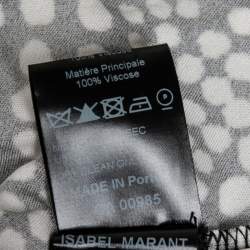 Pre Owned Isabel Marant Monochrome Polka Dotted Jersey Belted Dress M