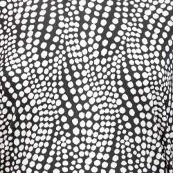 Pre Owned Isabel Marant Monochrome Polka Dotted Jersey Belted Dress M