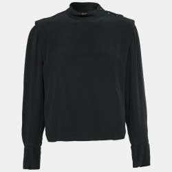Isabel Marant Black Crepe  Long Sleeve Blouse M