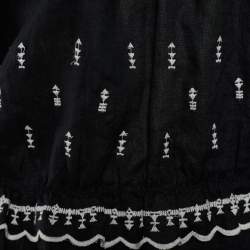 Pre Owned Isabel Marant Black Embroidered Linen Flared Blouse L