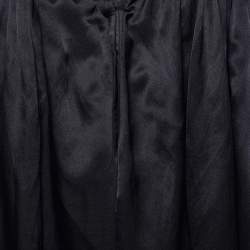 Pre Owned Isabel Marant Navy Blue Cotton & Silk Satin Pleated Blouse L