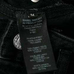 Isabel Marant Black Denim Stud Embellished High Waisted Jeans S