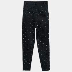 Isabel Marant Black Denim Stud Embellished High Waisted Jeans S