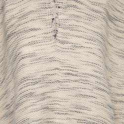 Isabel Marant Cream Tweed Pattern Wool & Mohair Hooded Poncho M
