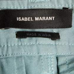 Pre Owned Isabel Marant Green Cotton Tapered Leg Trousers S