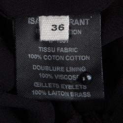 Isabel Marant Etoile Black Cotton Eyelet Detail Gathered Skirt S