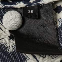 Isabel Marant Blue Patterned Jacquard Embellished Top M