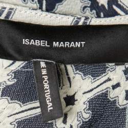 Isabel Marant Blue Patterned Jacquard Embellished Top M