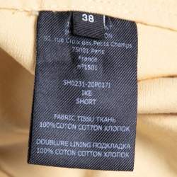 Isabel Marant Yellow Cotton Belted High-Waisted Shorts M