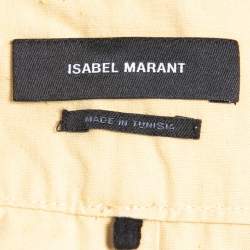 Isabel Marant Yellow Cotton Belted High-Waisted Shorts M