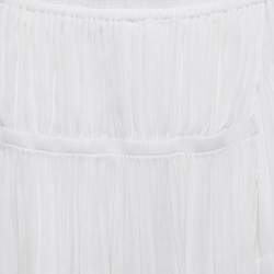 Pre Owned Isabel Marant White Plisse Chiffon Mini Skirt M