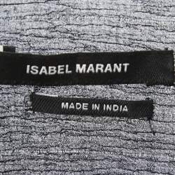 Isabel Marant Black Crinkled Cotton & Silk Ruffled Blouse M