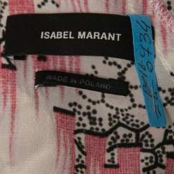 Isabel Marant Pink/Cream Printed Silk Blend Crepe De Chine Midi Dress S