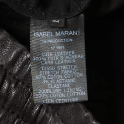 Isabel Marant Black Leather Drawstring Trousers S