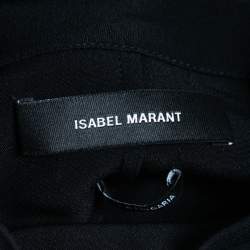 Isabel Marant Black Crepe High Neck Long Sleeve Blouse M