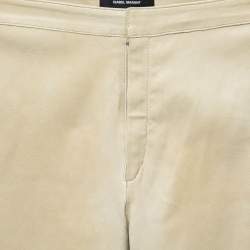 Isabel Marant Beige Leather Lace-Up Skinny Trousers S