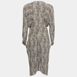 Pre Owned Isabel Marant Brown Animal Print Silk Midi Dress M