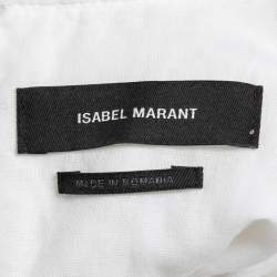 Pre Owned Isabel Marant White Eyelet Cotton Bib Detail Long Sleeve Blouse L