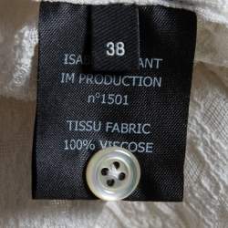 Pre Owned Isabel Marant Cream Embroidered Gauze Long Sleeve Shirt M