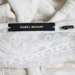 Pre Owned Isabel Marant Cream Embroidered Gauze Long Sleeve Shirt M
