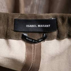 Pre Owned Isabel Marant Brown Lambskin Leather Mini Skirt M