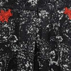 Isabel Marant Black Embroidered Eyelet Cotton High Waist Shorts S