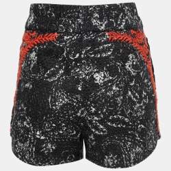 Isabel Marant Black Embroidered Eyelet Cotton High Waist Shorts S