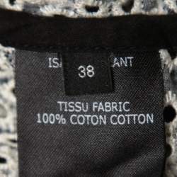 Pre Owned Isabel Marant Black Embroidered Eyelet Cotton One Shoulder Top M