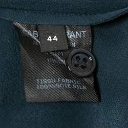 Pre Owned Isabel Marant Dark Green Silk Button Front Full Sleeve Shirt Blouse L