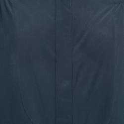 Pre Owned Isabel Marant Dark Green Silk Button Front Full Sleeve Shirt Blouse L