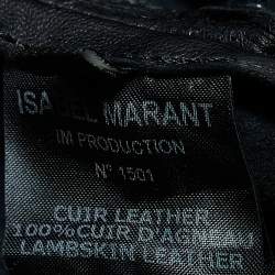 Pre Owned Isabel Marant Black Leather Wrap Effect Mini Dress S