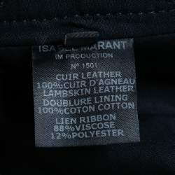 Pre Owned Isabel Marant Black Leather Fold Over Mini Skirt M