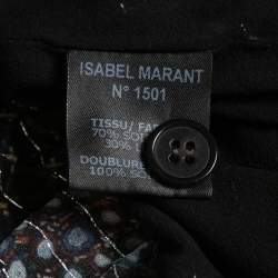 Isabel Marant Navy Blue Printed Silk & Lurex Shorts M