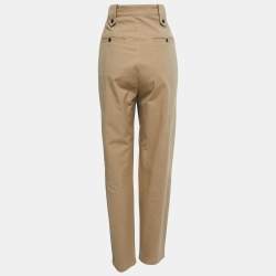 Isabel Marant Beige Cotton High Waist Cargo Pants M Waist 32"
