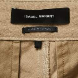 Isabel Marant Beige Cotton High Waist Cargo Pants M Waist 32"