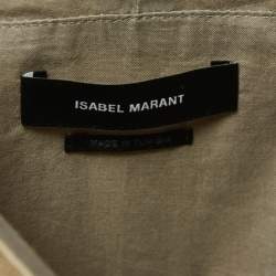 Pre Owned Isabel Marant Beige Cotton Belted High Neck Folded Sleeveless Top M