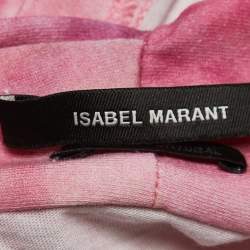 Pre Owned Isabel Marant Pink Tie-Dyed Cotton Ruched Mini Dress S